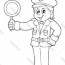 coloring book policeman holds stop sign