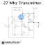 27 mhz radio transmitter using single