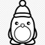 christmas penguin coloring page cute