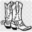 cowboy boots coloring page clipart