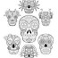 printable sugar skulls coloring page