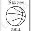 b is for ball coloring page worksheet