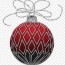 christmas red and silver ornament png