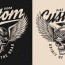 vintage monochrome motorcycle logo by