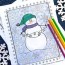 snowman coloring page and winter