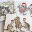 3 christmas cards australian animals