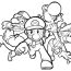 mario character colouring pages clip