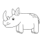 simple coloring page cute rhinoceros