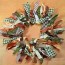 fall tied ribbon wreath with rustic