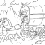 horses and wagon coloring page