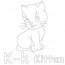 k for kitten coloring page stock photo