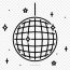 disco ball coloring page easy to draw