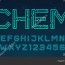printed circuit board style font blue