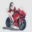 niña motocicleta anime chica anime