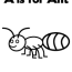 a is for ant coloring page for kids