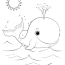whale on the waves coloring book to