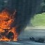 fiery motorcycle crash sends man to