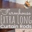 farmhouse diy extra long curtain rods
