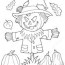 coloring book scarecrow topic 1 stock