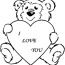 teddy bear and heart coloring pages