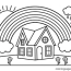 house and rainbow coloring pages