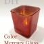 diy colored mercury glass candle