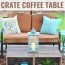diy outdoor crate coffee table with