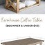 farmhouse coffee table beginner under