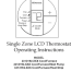 single zone lcd thermostat operating