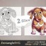 dachshund coloring page for adults