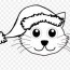 christmas cat coloring pages santa face