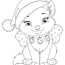 christmas kitten coloring page free