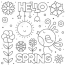 spring landscape coloring page free
