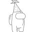 party hat among us coloring page for