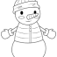 printable snowman wearing mittens