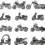 motorcycle silhouettes vector set free