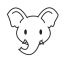 coloring page elephant head free