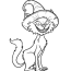 evil halloween cat coloring page free