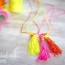 tassel necklace from neon cord