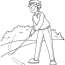 golfer taking a tee shot coloring page