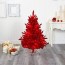 flocked red artificial christmas tree