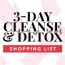 three day cleanse detox shopping list