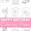 54 best happy birthday coloring pages