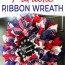 patriotic deco mesh and ribbon wreath