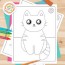 free printable cute kitty coloring