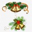 christmas bells with mistletoe ornament