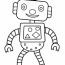cute robot coloring page free
