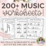 music theory worksheets over 200 print