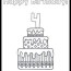 happy 4th birthday cake coloring page