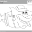 santa shark coloring pages super simple